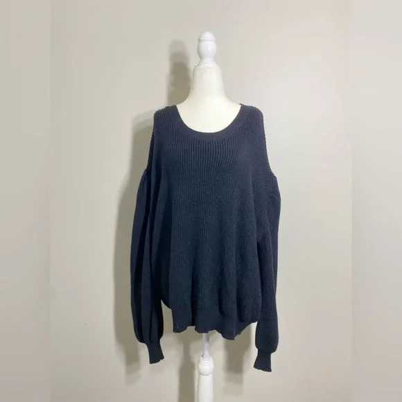 3XL debut Black Long Sleeve Heavyweight Warm Comfy Ribbed Sweater - Picture 2 of 5